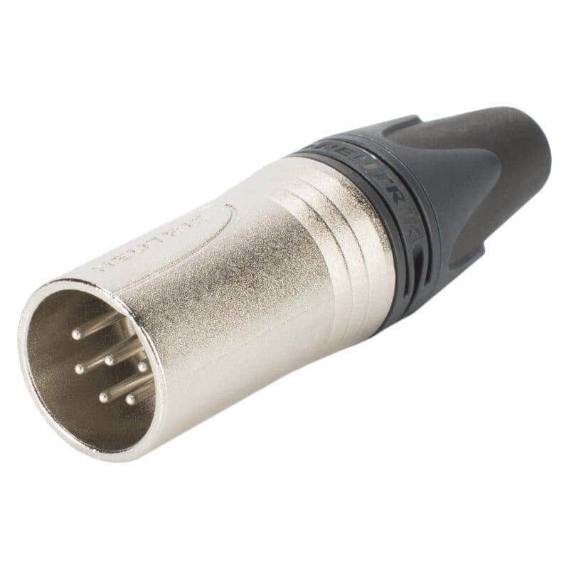 Connettore XLR maschio 6 poli volante, nickel argento - NEUTRIK NEU-NC6MXX