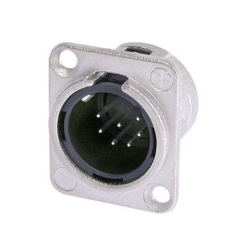 Connettore XLR maschio 7 poli da pannello nichel argento - NEUTRIK NEU-NC7MD-L-1