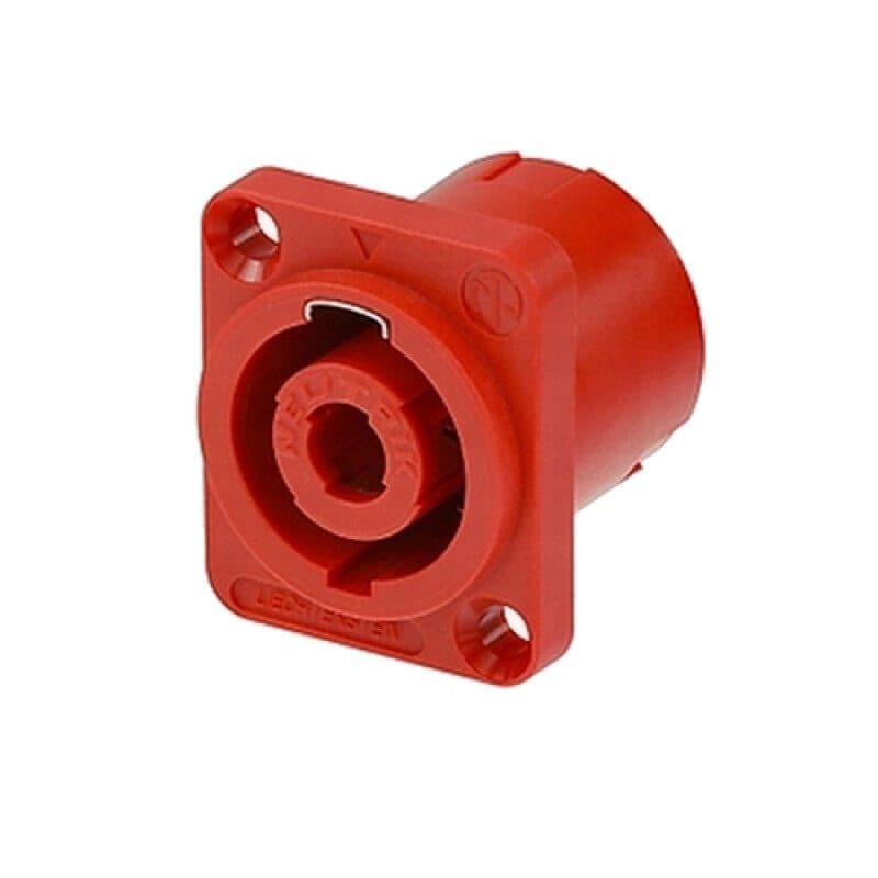 Connettore speakON da pannello maschio 4 poli, saldatura PCB, colore rosso - Neutrik NEU-NL4MD-V-R
