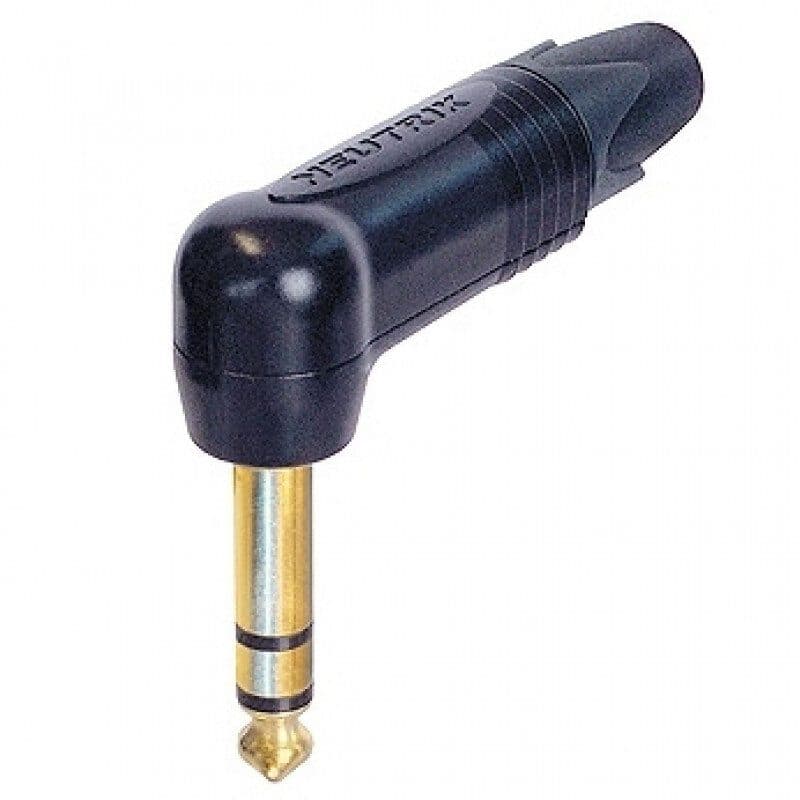 Connettore Jack stereo 6,3 mm volante angolare 90°, oro, nero - NEUTRIK NEU-NP3RX-B