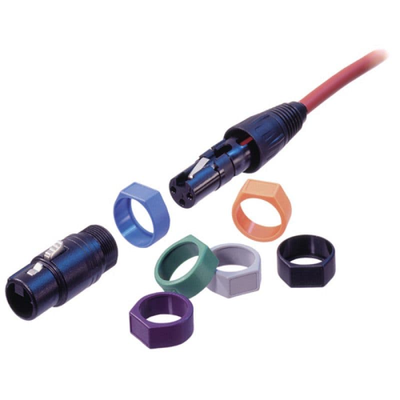 Anello identificazione blu con blocco etichetta Serie X, 100 pz - Neutrik NEU-XCR-6