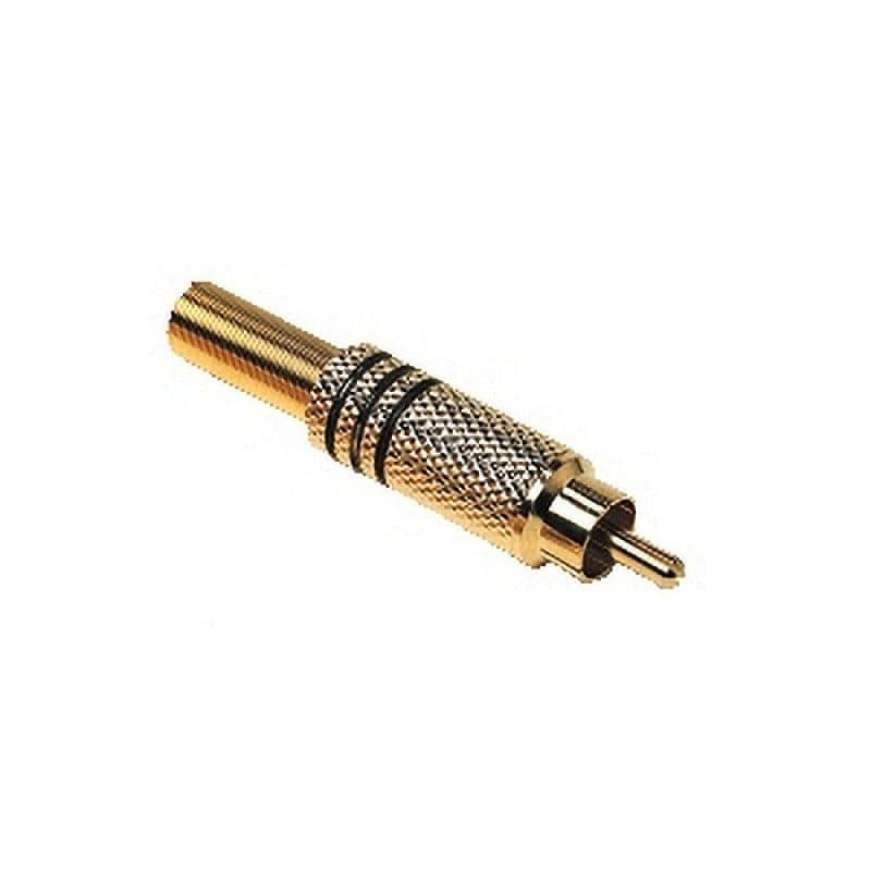Connettore RCA maschio dorato contrassegni neri - RONDSON RON-00349