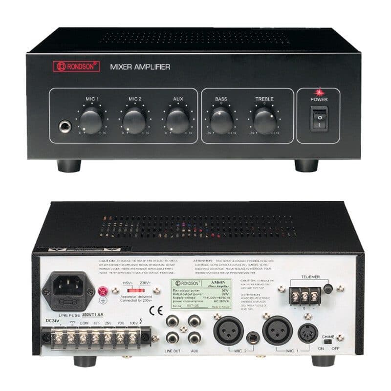 Amplificatore mixer integrato 60W 70V/100V Talk-over - RONDSON AM 60N RON-00504