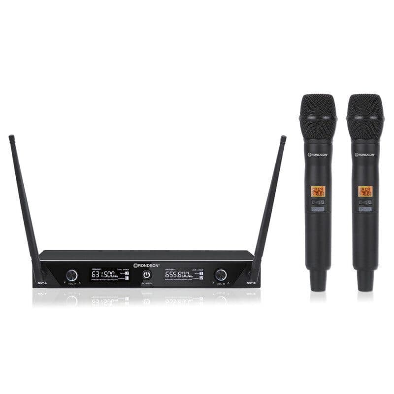 Set 2 radiomicrofoni UHF 2ch PLL 658,1/670,4MHz BE-1020 - RONDSON RON-02522-2