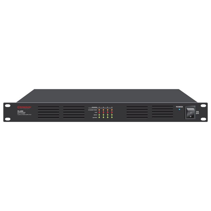 Amplificatore potenza 4 canali 4x500W Classe-D 100V rack 1U - RONDSON PA-4500 RON-02581