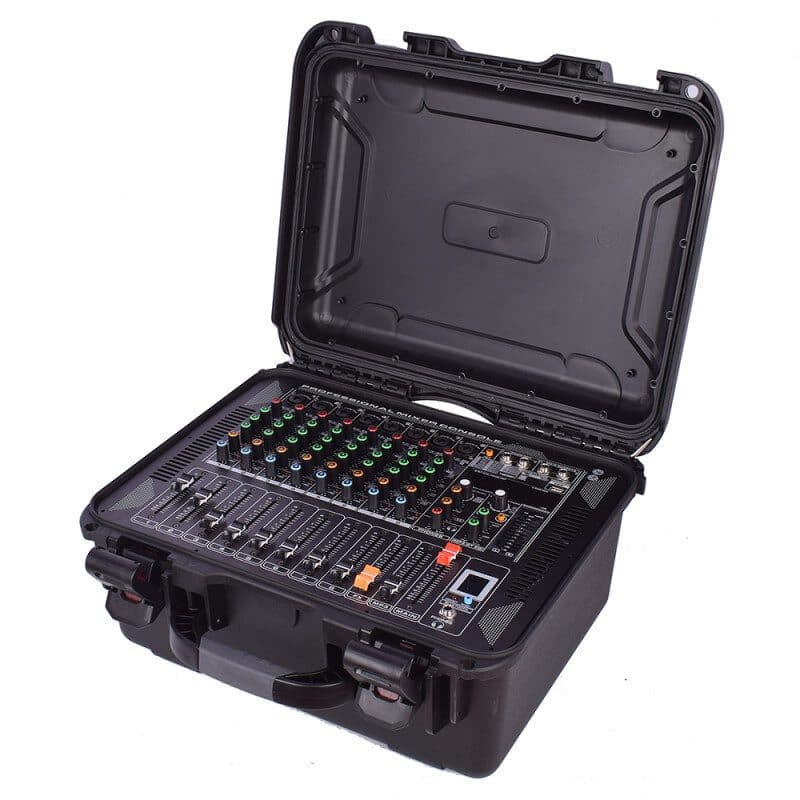 Mixer 8 canali amplificato DSP USB Bluetooth flight case - LONE AUDIO RON-02707
