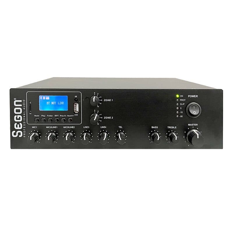 Sintoamplificatore mixer 2 zone 120 W 70/100 V - SEGON PROFESSIONAL AUDIO AM-120-2Z