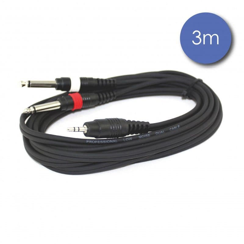 Cavo stereo mini-jack/2 jack mono 3 m termo modellato - Power Acoustics CAB 2065