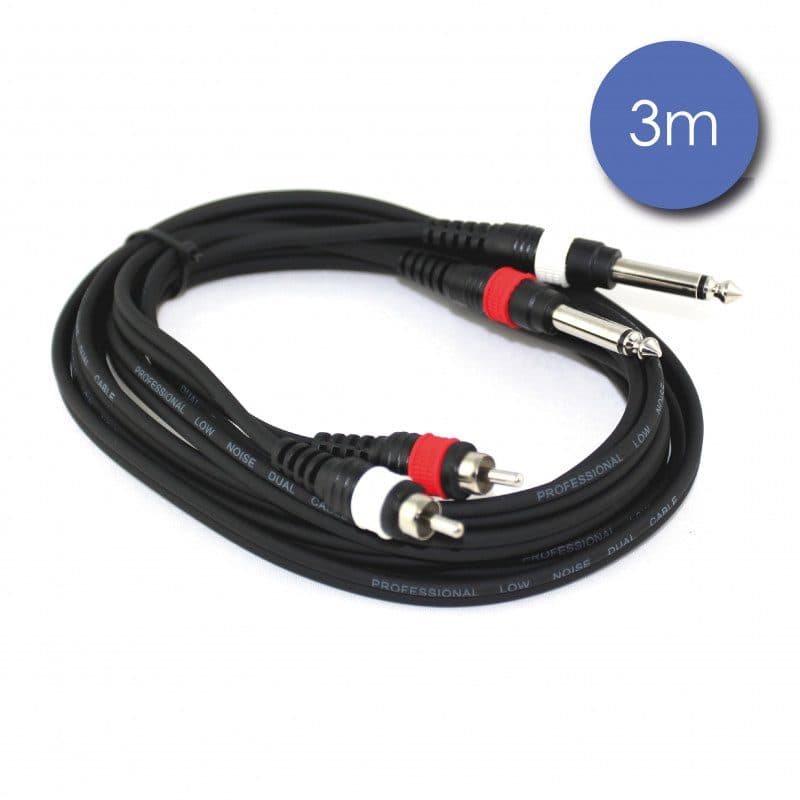 Cavo stereo jack mono maschio - RCA maschio 3 m termo modellato - Power Acoustics CAB 2073