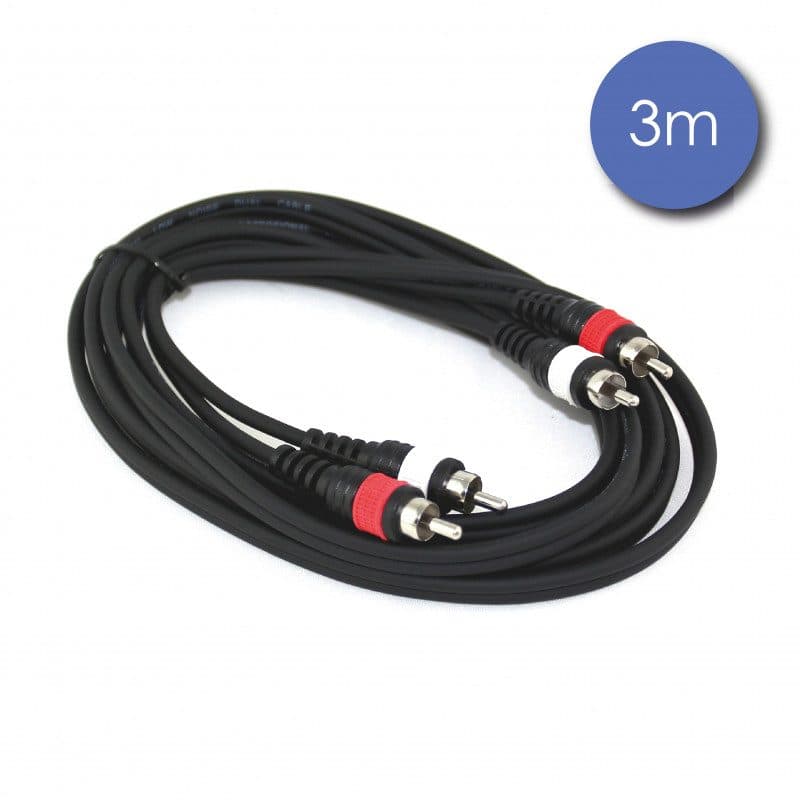 Cavo stereo RCA maschio - RCA maschio 3 m termo modellato - Power Acoustics CAB 2077