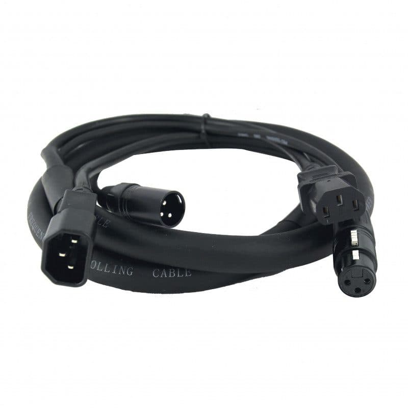 Cavo rete + DMX 1,5 m Schuko M/F XLR 3 pin F/M - Power Acoustics CAB 2195