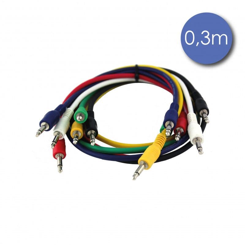 Set 6 cavi patch mini-jack mono 0,3m - POWER ACOUSTICS CAB 2199