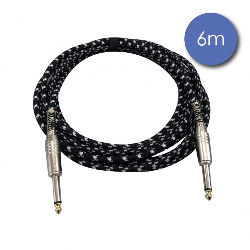 Cavo jack mono maschio striato nero 6 m - POWER ACOUSTICS CAB 2210