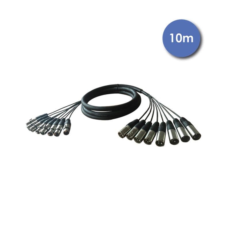 Cavo multiplo 10m 8 connettori XLR 3 pin M/F - POWER ACOUSTICS CAB 2222