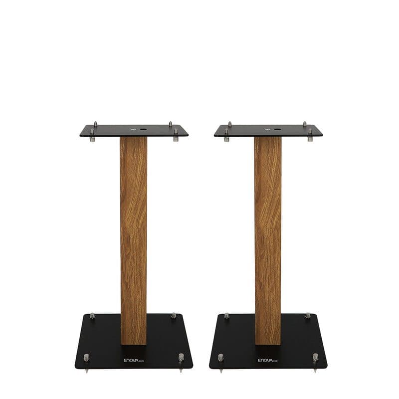 Supporto diffusori acciaio h 50 cm max 70 kg nero/legno - Enova Hifi MAJESTY 50 WD