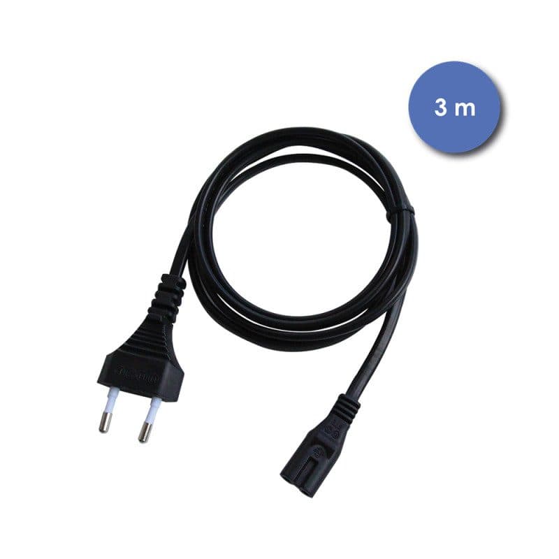 Cavo di alimentazione nero 2 poli C8 EN50075 3m - POWER ACOUSTICS CAB 2235