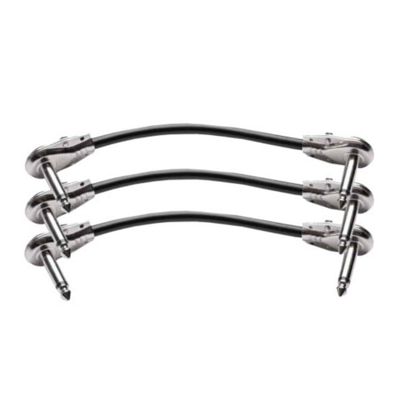 Set 3 cavi connettori metallici angolati 15 cm per pedali chitarra - POWER ACOUSTICS CAB 2244