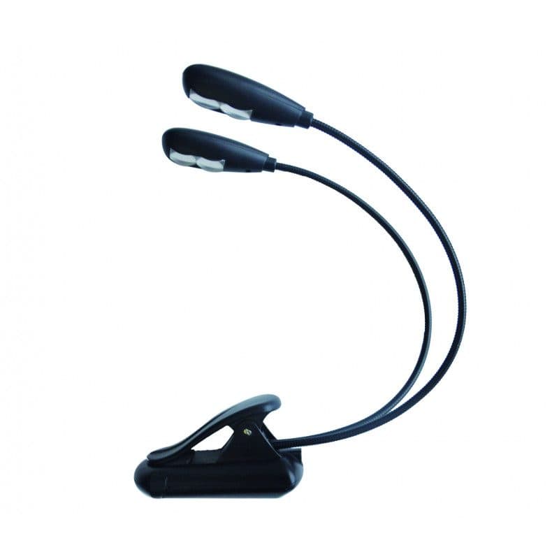 Lampada da scrivania LED doppio riflettore, clip e bracci flessibili - POWER ACOUSTICS LM 40