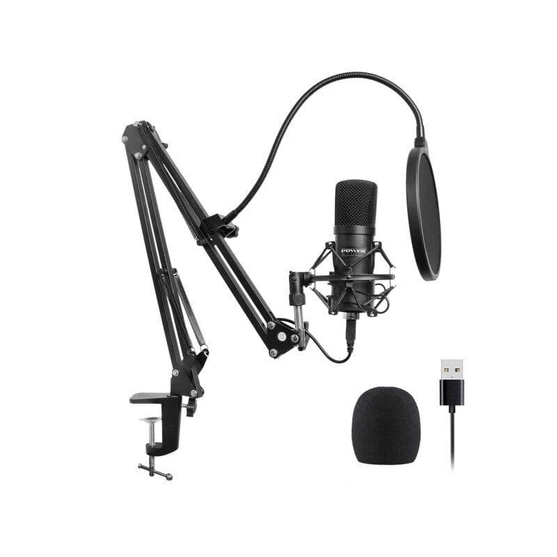 Microfono da studio USB bundle con braccio e filtro anti-pop - POWER STUDIO VIBE B1