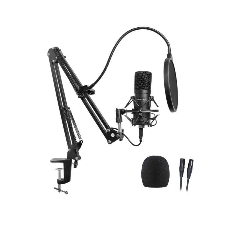 Microfono da studio bundle XLR con sospensione e braccio - POWER STUDIO SOG-7710_VIBE_B1_XLR