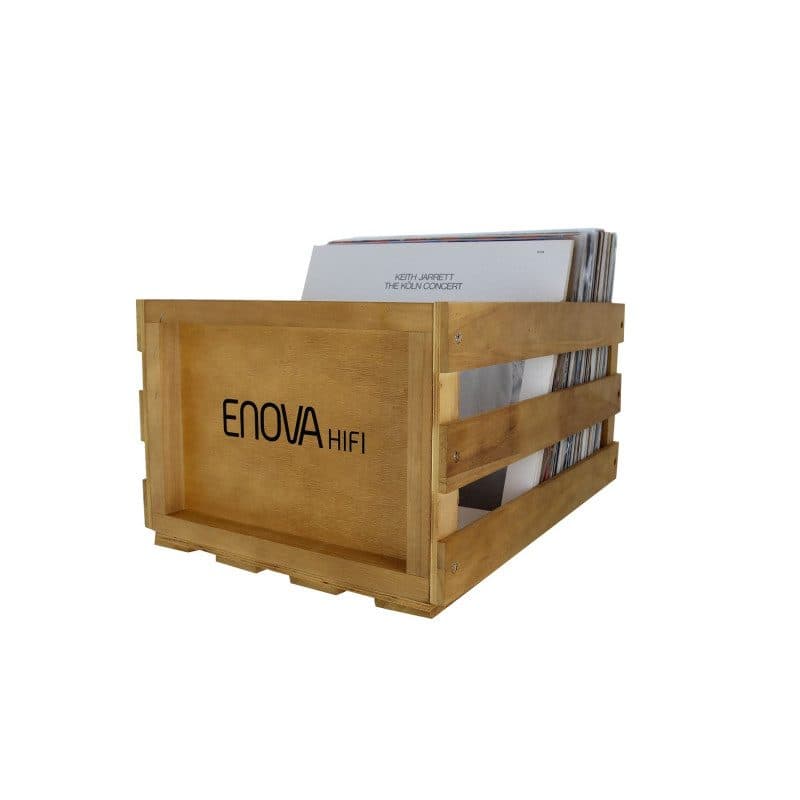 Cassetta esposizione vinili legno noce color legno 120 dischi - ENOVA HIFI VBS 120 WD