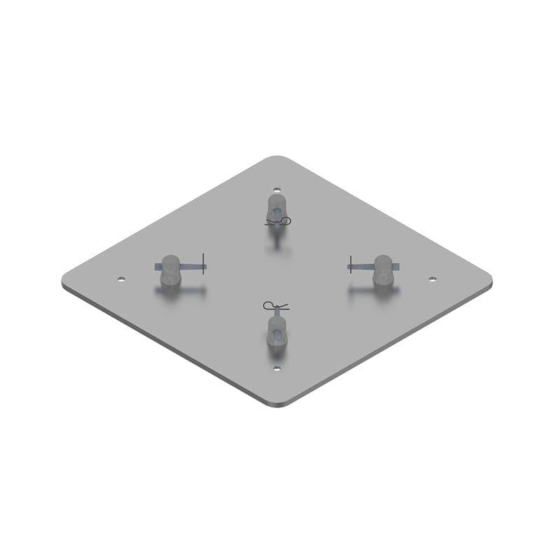 Piastra base 50x50cm con set accoppiamento traliccio quadrato - Trabes UNI-P30QSB50