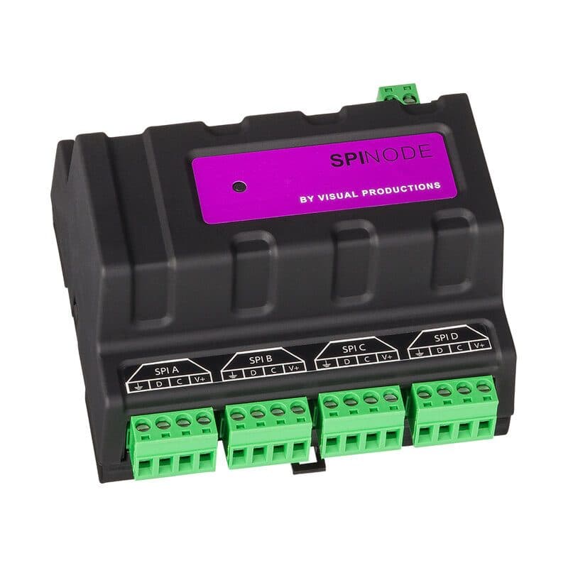Nodo eDMX 4 uscite SPI controllo pixel LED - Visual Productions VIS-SPINODE