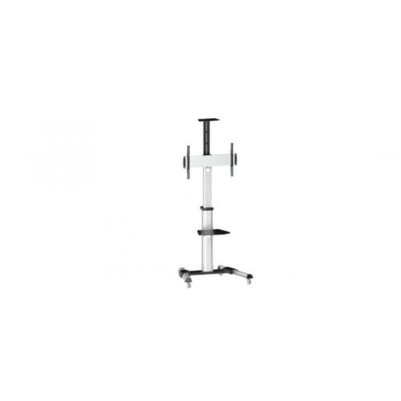 Base da pavimento per TV a schermo piatto 70 pollici con carrello a rotelle alluminio/nero - Reflecta Sopar