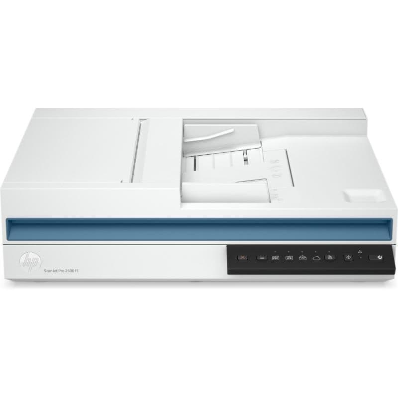 Scanner piano e ADF 600/1200 dpi A4 USB 25ppm bianco/blu - HP ScanJet Pro 2600 F1