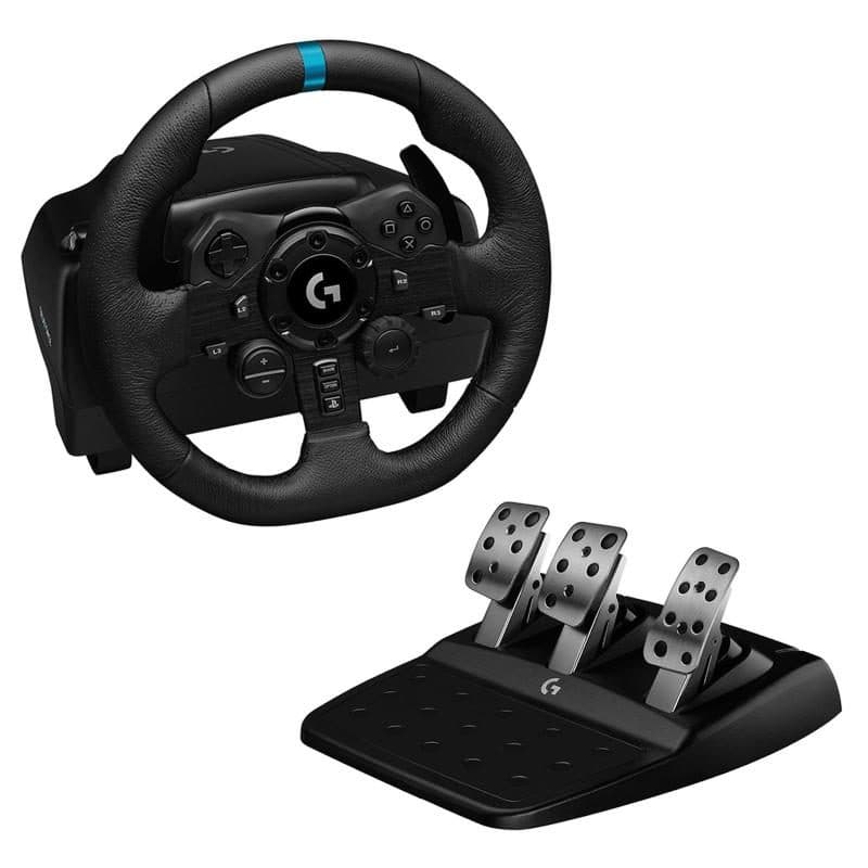 Volante con pedaliera doppia frizione per PS4 e PC TrueForce nero/acciaio - Logitech G923