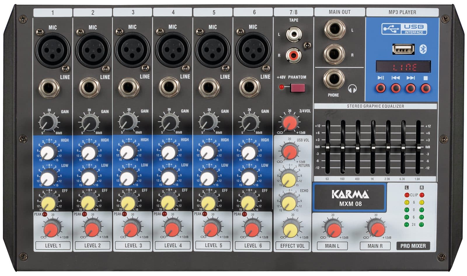 Mixer microfonico 8 canali - Karma MXM 08