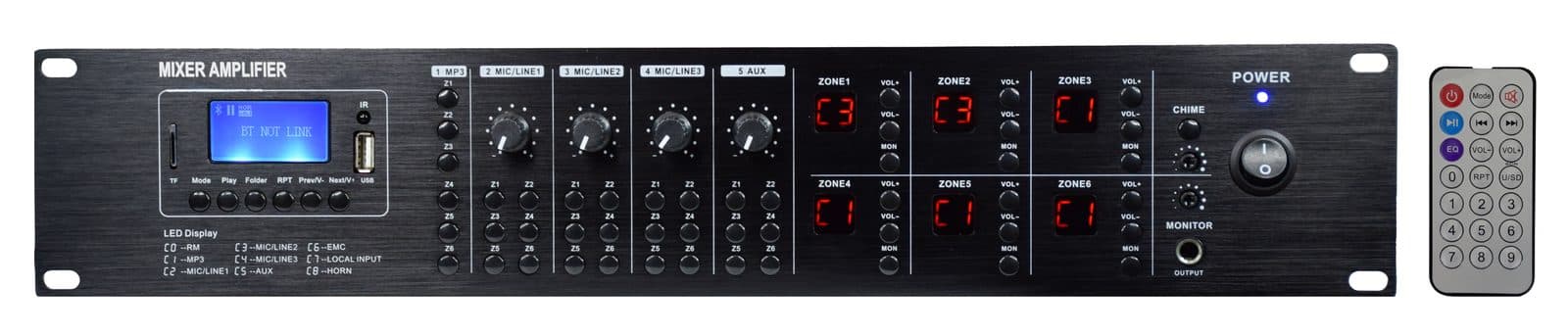 Amplificatore 6x240W a matrice 6 zone DAB - Glemm PAA 6240DMZ