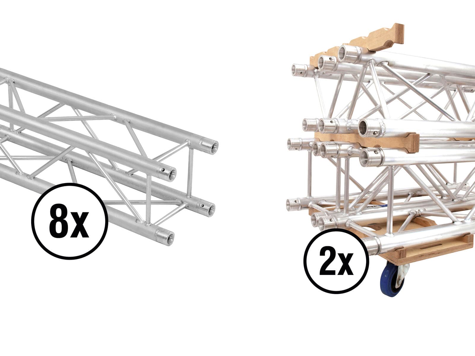 ALUTRUSS Set QUADLOCK QL-ET34-2000 + Carrello per trasporto truss - 20000088