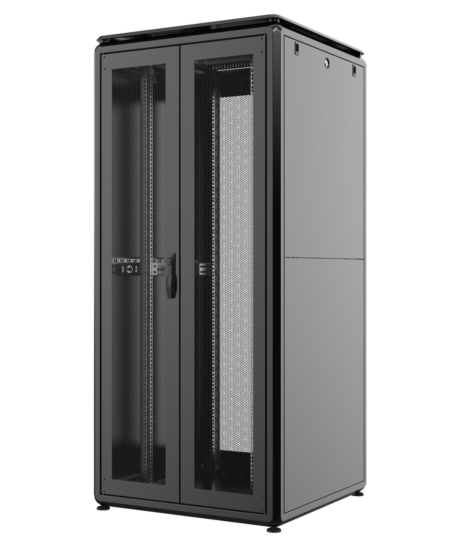 Armadio Server Rack 19" 800x1000 42U Nero Porta Grigliata Doppio Battente - Techly Professional I-CASE EV-4281V2PBF