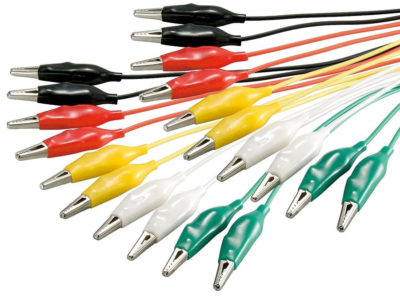 Kit Cavi di Prova Isolati Multicolore con Morsetti a Coccodrillo - Goobay I-CS-CABLE