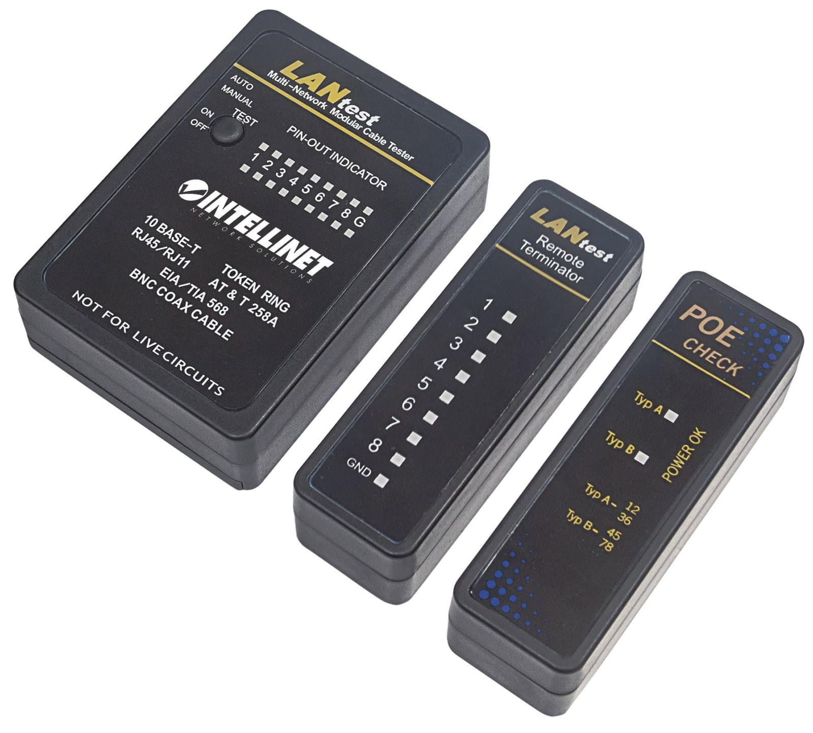 Tester Professionale PoE RJ45 e BNC - Intellinet I-CT PRO-POE