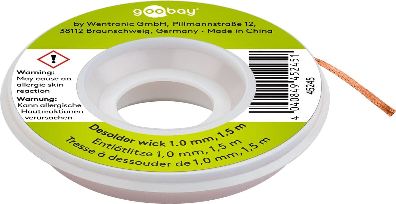 Dissaldatore in Bobina 1,5m con Stoppino 1,0 mm - Goobay I-ST-DESOL100