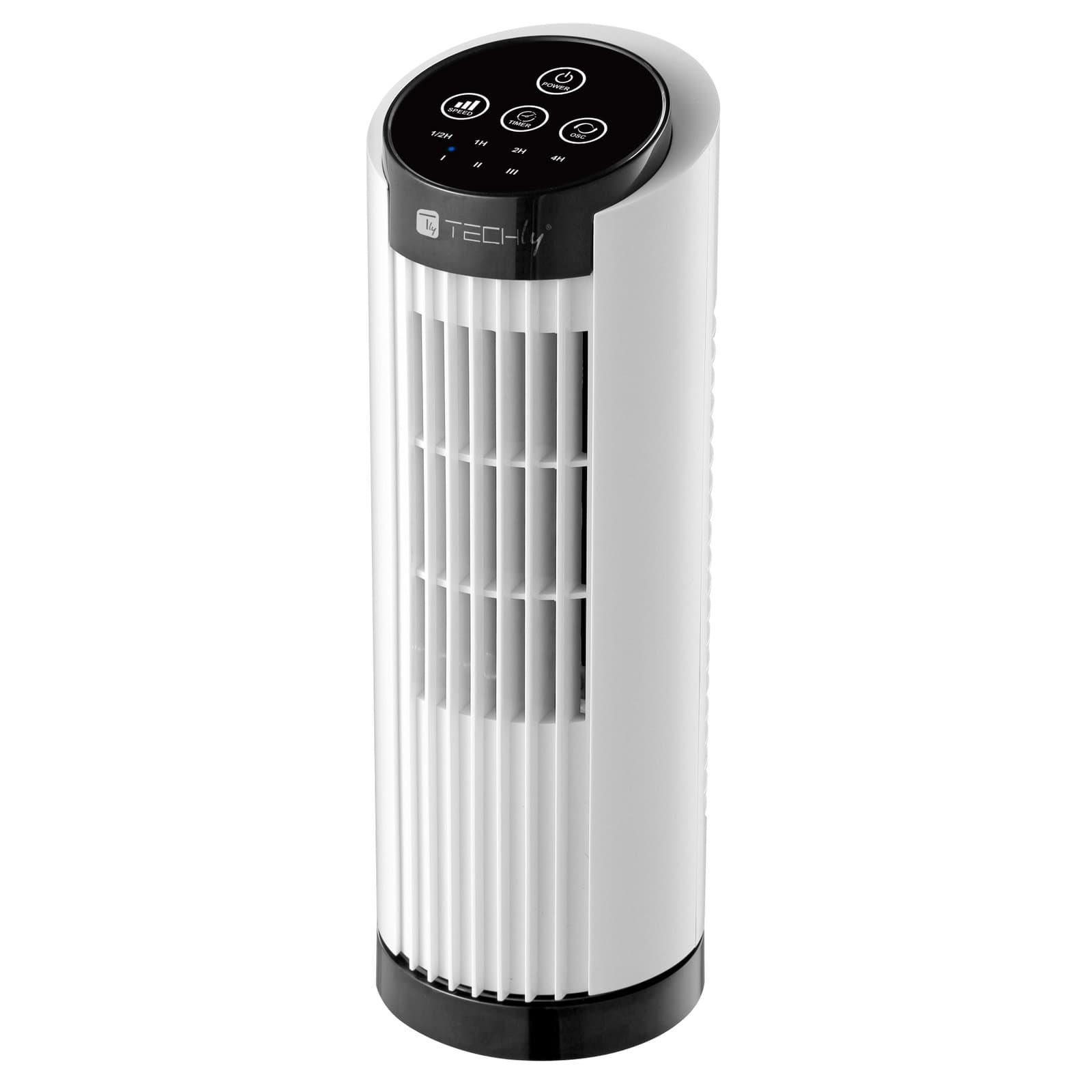Mini Ventilatore a Torre 13'' 3 Velocità Touch Oscillazione 70° Timer - Techly IC-FAN-TF1