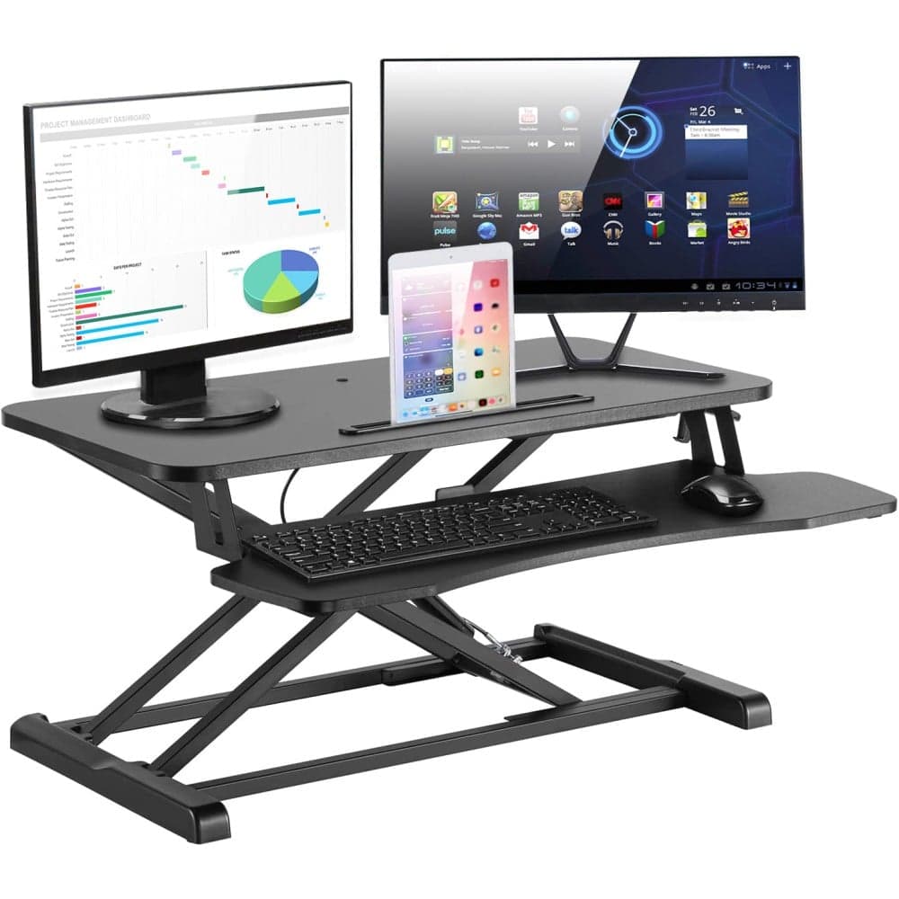Convertitore da Scrivania Sit Stand con Vassoio Tastiera - Techly ICA-LCD 303