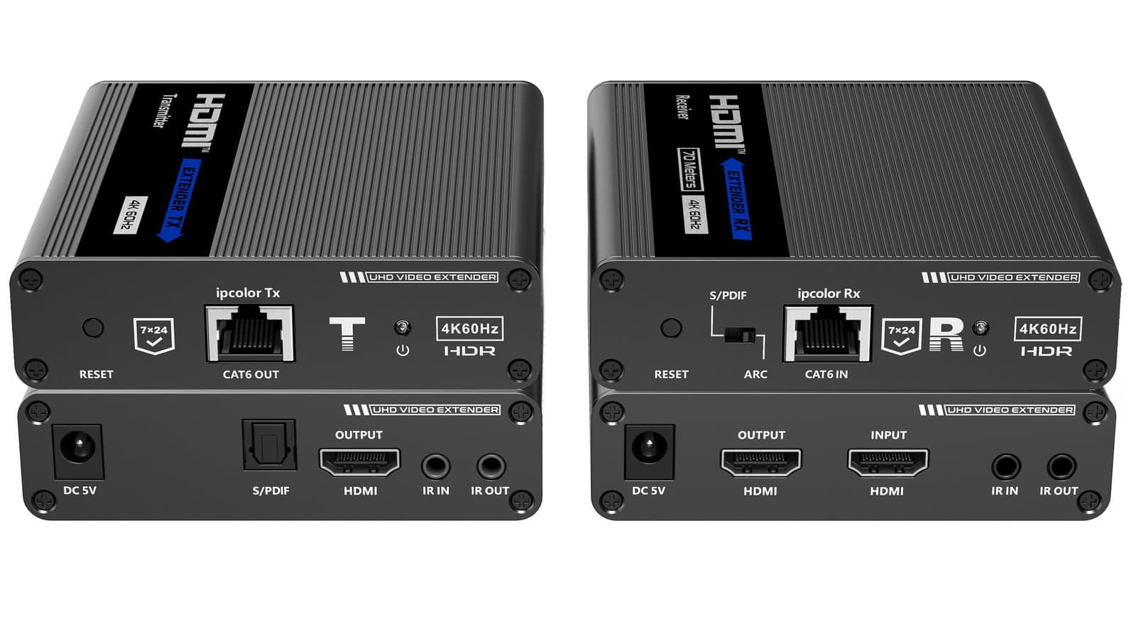 Amplificatore Extender HDMI 4K fino a 70m su Cavo Cat6/6A/7 punto-punto - Techly IDATA EXT-676E