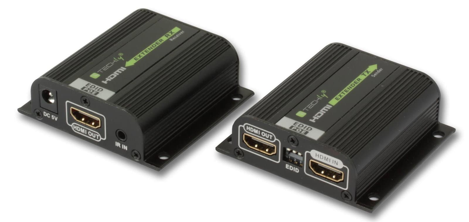 Amplificatore Extender HDMI Full HD 3D PoE su Cat6/6A/7 40m con EDID e IR - Techly IDATA EXT-E70POED