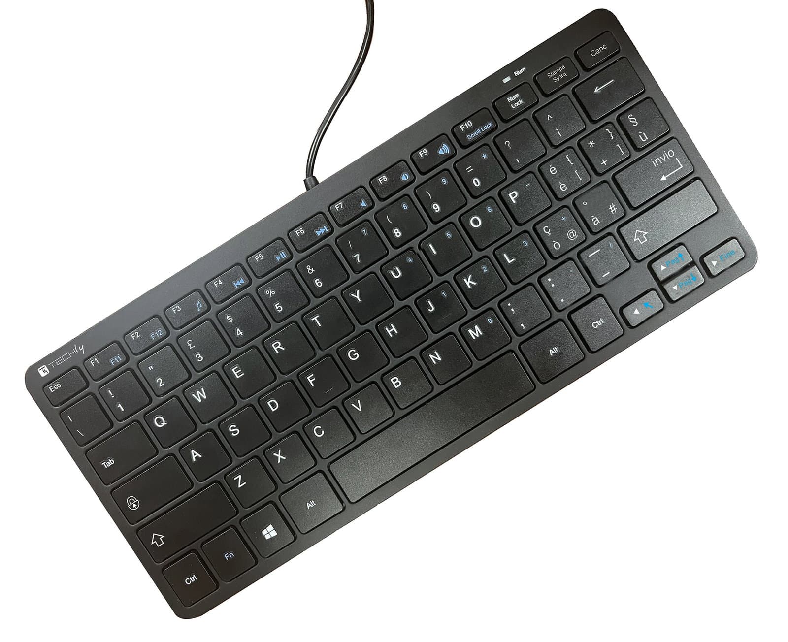 Mini Tastiera USB 78 Tasti Layout Italiano - Techly IDATA KB-178UBK