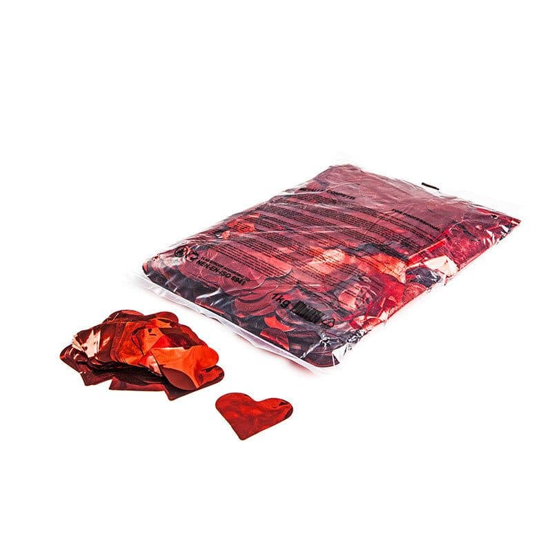 Coriandoli metallizzati cuore rossi Ø55mm caduta lenta - THE CONFETTI MAKER EFX-CON15RD