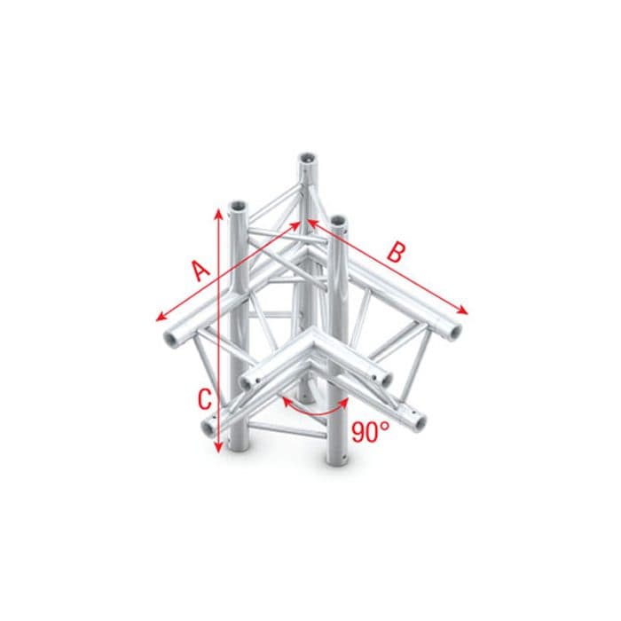 Triangle F Truss - Corner up/down - right - 74 cm F - Milos FT30014
