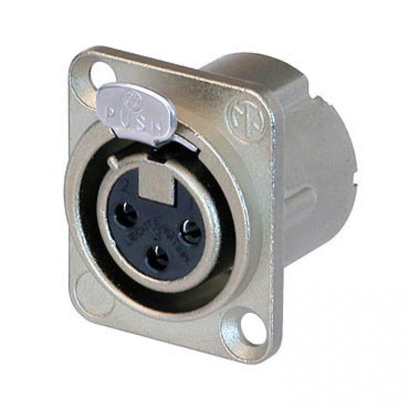 Connettore XLR femmina 3 poli da pannello nickel argento - Neutrik NEU-NC3FD-LX
