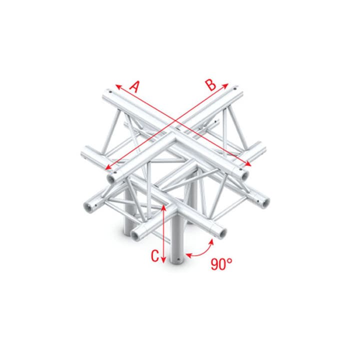 Triangle P Truss - Cross + down 5-way - apex up - 71cm P (Milos Ø 29,8 mm compatible)